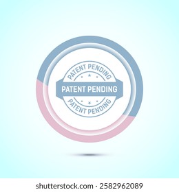 Patent pending icon design illustration, patent pending logo, badge, seal emblem, Pastel color button design