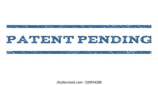 Patent Pending watermark stamp. Text caption between horizontal parallel lines with grunge design style. Rubber seal stamp with dirty texture.