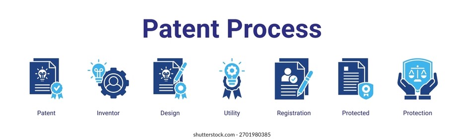 Patent Process web banner icon element for design in a collection