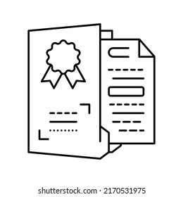 Patent Product Or Idea Document Line Icon Vector. Patent Product Or Idea Document Sign. Isolated Contour Symbol Black Illustration