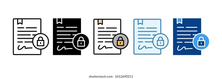 Patent Protect Icon Set Multiple Style Collection