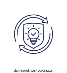 patent renewal icon, line vector
