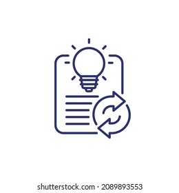 patent renewal line icon, vector