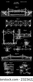 Patent Suspension Bridge Poster Print, Structural Engineer, Architect Gift, Bridge Blueprint, Office Wall Art, Engineering Gift Blueprint