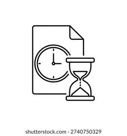 Patent time, document icon, clock, hourglass