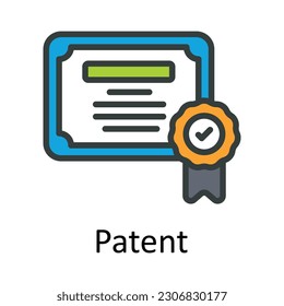 Patent vector Fill outline Icon Design illustration. Taxes Symbol on White background EPS 10 File