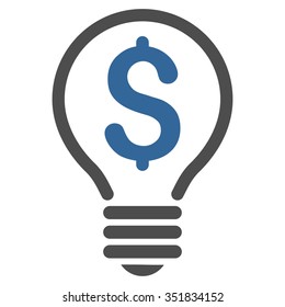 Patent vector icon. Style is bicolor flat symbol, cobalt and gray colors, rounded angles, white background.