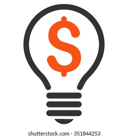 Patent vector icon. Style is bicolor flat symbol, orange and gray colors, rounded angles, white background.