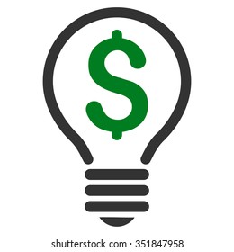Patent vector icon. Style is bicolor flat symbol, green and gray colors, rounded angles, white background.
