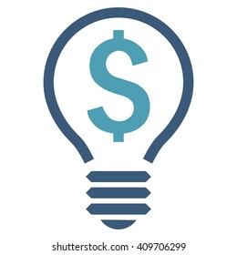 Patent vector icon. Style is bicolor flat symbol, cyan and blue colors, white background.