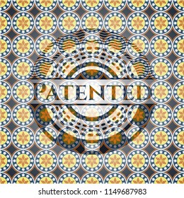 Patented arabesque emblem. arabic decoration.