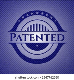 Patented badge with jean texture