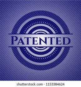 Patented emblem with jean background