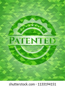 Patented green mosaic emblem