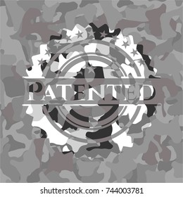 Patented grey camouflaged emblem