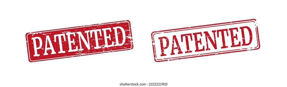 PATENTED grunge rubber stamp set on white background, vector illustration