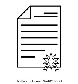 Patented icon Flat art in black and white isolated on white background