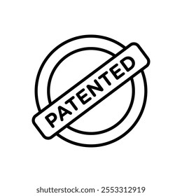 Patented icon isolated on white background