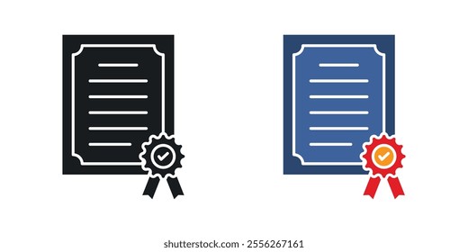 Patented icon set in black and colored versions.