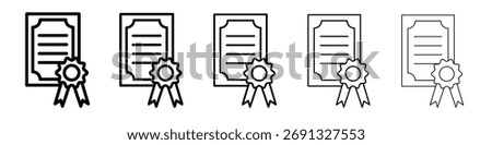 Patented icon. Thin line icons collection for web ui.