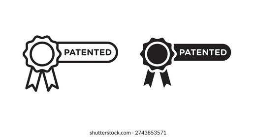 Patented icons. Line Illustration Vector Template. Clipart concept illustration