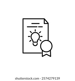 Patented idea. intellectual property Vector linear icon isolated on white background.