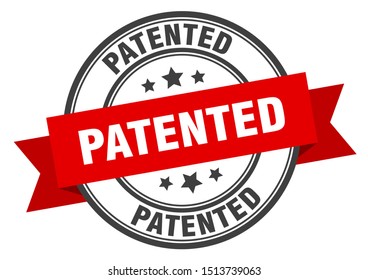 patented label. patented red band sign. patented. patented stamp