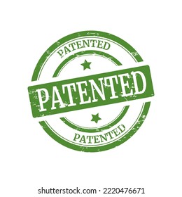 Ilustración vectorial de estampado antiguo patentado. Sello patentado. Icono patentado. Impresión de caucho patentada.