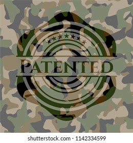Patented on camouflaged texture