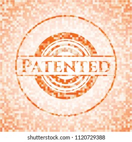 Patented orange mosaic emblem