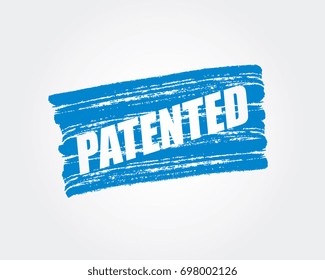 Patented. pen marker. blue brush paint