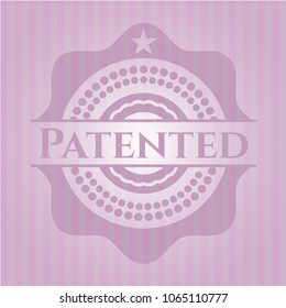  Patented pink emblem. Retro