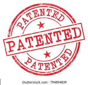 Patentiertes rotes Stempel