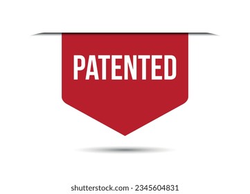 ilustración patentada de banner vectorial rojo aislado en fondo blanco