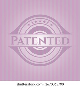 Emblema rosa retro patentado. Ilustración vectorial. Detallado.