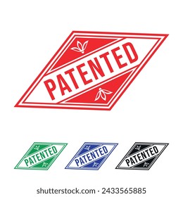 Patented Rubber stamp Design vector, illustration
