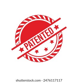 patented Rubber stamp design. VECTOR ILLUSTRATION.