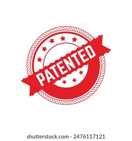 patented Rubber stamp design. VECTOR ILLUSTRATION.