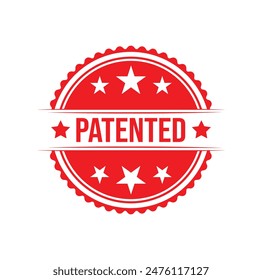 patented Rubber stamp design. VECTOR ILLUSTRATION.