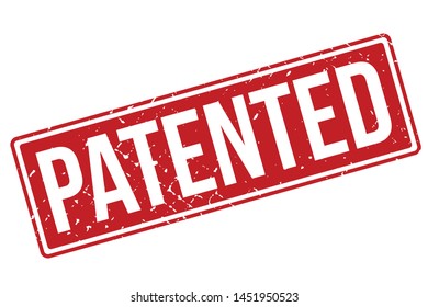 Patented Rubber Stamp. Patented Rubber Grunge Stamp Seal Vector Illustration - Vector