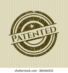 Patented rubber stamp with grunge texture