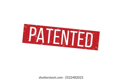 PATENTED rubber stamp vector illustration on white background