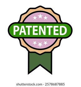 patented stamp icon vector design templates