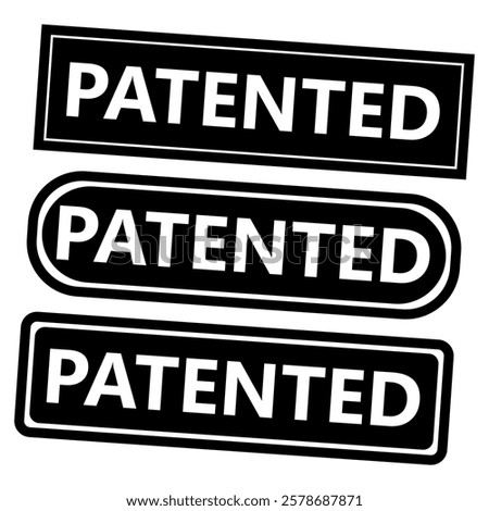 patented stamp icon vector design templates