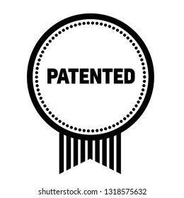 patented stamp on white background. Sign, label, sticker.
