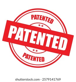 patented stamp sign symbol vector flat icon
