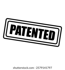 patented stamp sign symbol vector flat icon