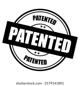 patented stamp sign symbol vector flat icon