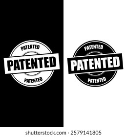 patented stamp sign symbol vector flat icon