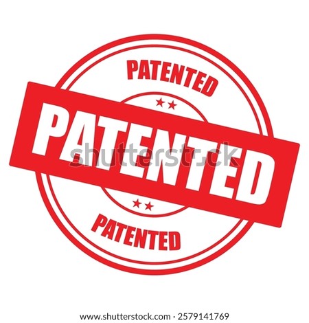patented stamp sign symbol vector flat icon